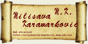 Milisava Karamarković vizit kartica